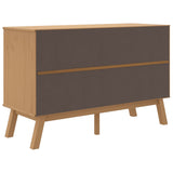 OLDEN braunes Sideboard 114x43x73,5 cm aus massivem Kiefernholz