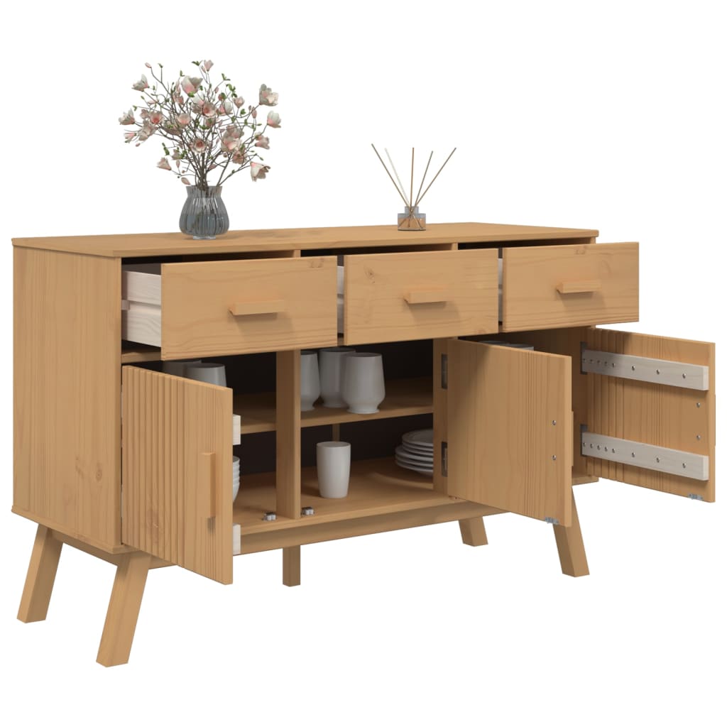 Buffet OLDEN marron 114x43x73,5 cm bois massif de pin