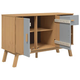 Buffet OLDEN gris et marron 114x43x73,5 cm bois massif de pin