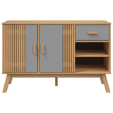 Buffet OLDEN gris et marron 114x43x73,5 cm bois massif de pin