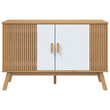 Buffet OLDEN blanc et marron 114x43x73,5 cm bois massif de pin