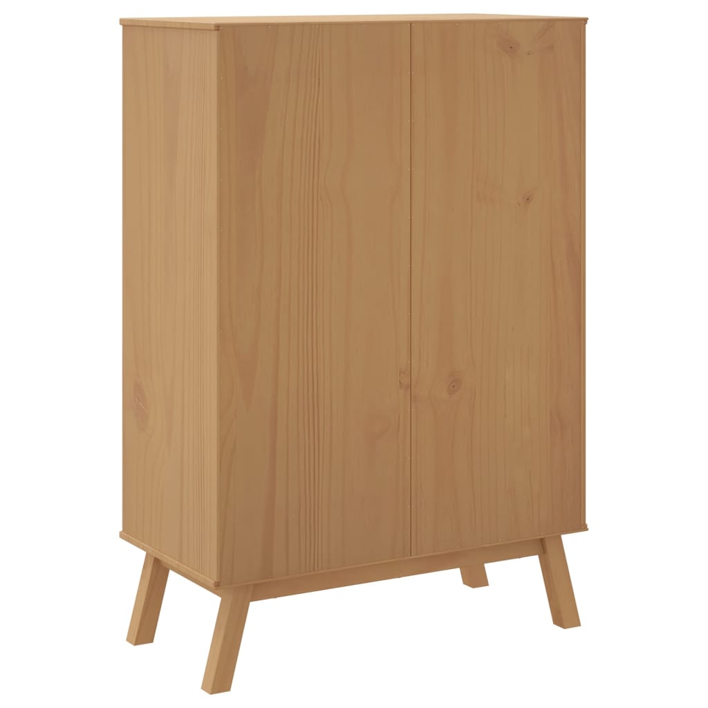 Buffet haut OLDEN marron 85x43x125 cm bois massif de pin