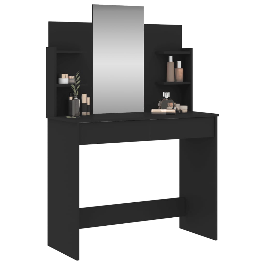 Dressing table with black mirror 96x39x142 cm