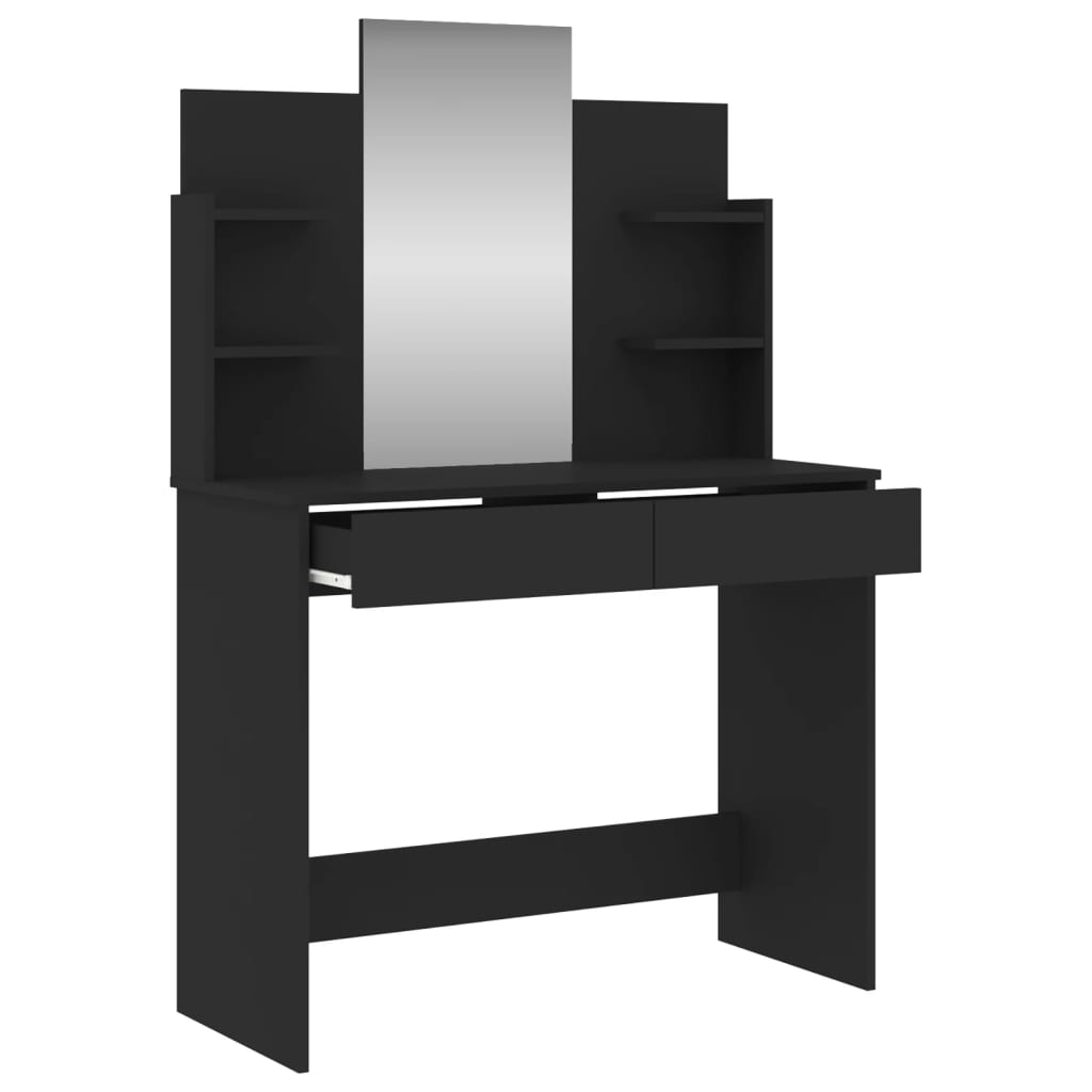 Dressing table with black mirror 96x39x142 cm