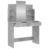 Dressing table with concrete grey mirror 96x39x142 cm