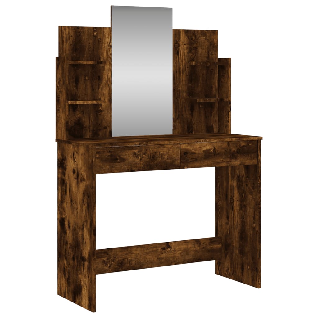 Dressing table with smoked oak mirror 96x39x142 cm