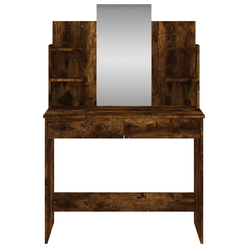 Dressing table with smoked oak mirror 96x39x142 cm