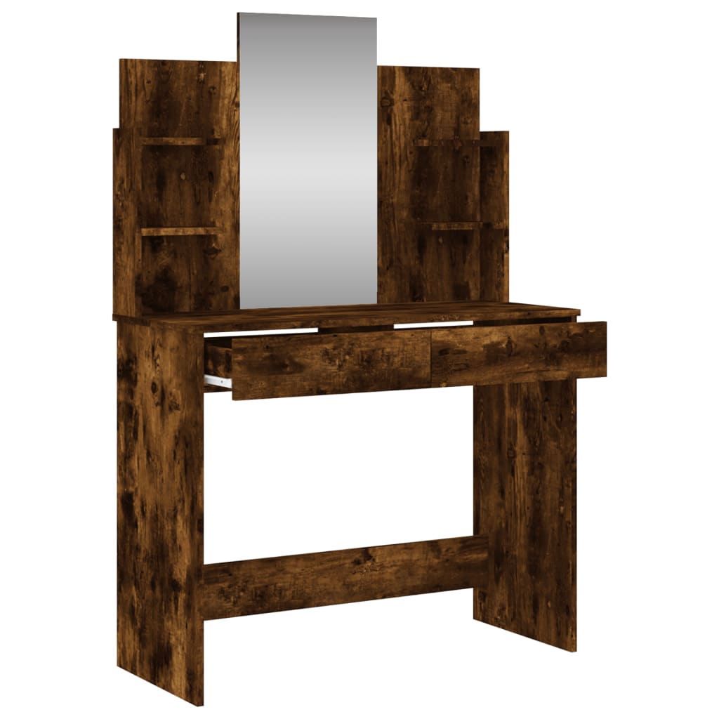 Dressing table with smoked oak mirror 96x39x142 cm