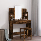 Dressing table with smoked oak mirror 96x39x142 cm