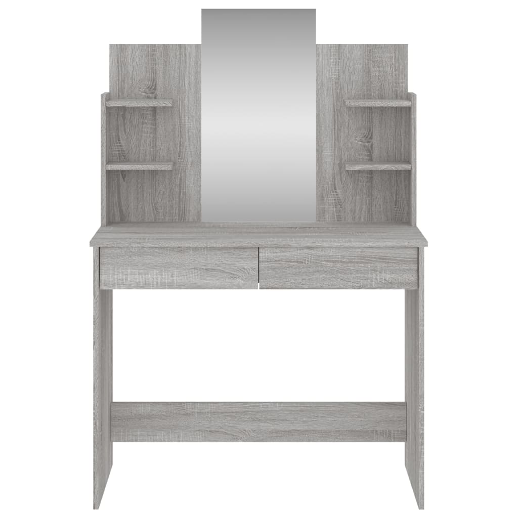 Dressing table with mirror sonoma gray 96x39x142 cm