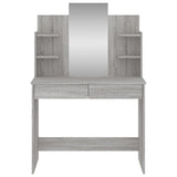 Dressing table with mirror sonoma gray 96x39x142 cm