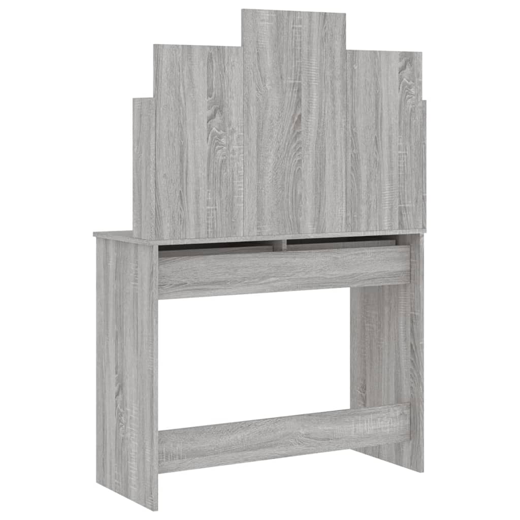 Dressing table with mirror sonoma gray 96x39x142 cm