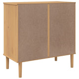 SENJA sideboard in brown rattan look 80x40x80 cm solid pine wood