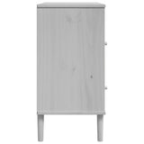 Buffet SENJA aspect rotin blanc 80x40x80 cm bois massif de pin