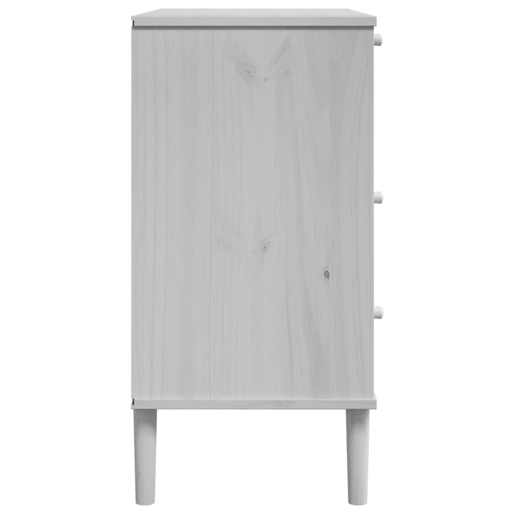 Commode SENJA aspect de rotin blanc bois de pin solide