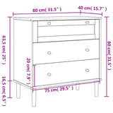 Commode SENJA aspect de rotin blanc bois de pin solide