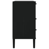 Commode SENJA aspect de rotin noir bois de pin solide