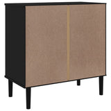 Commode SENJA aspect de rotin noir bois de pin solide