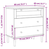 Commode SENJA aspect de rotin noir bois de pin solide