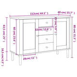 Buffet SENJA aspect rotin marron 112x40x80cm bois massif de pin