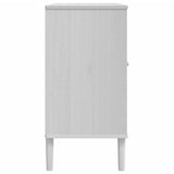 Buffet SENJA aspect rotin blanc 112x40x80cm bois massif de pin