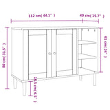 Buffet SENJA aspect rotin blanc 112x40x80cm bois massif de pin