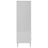 SENJA wardrobe in white rattan look 90x55x175cm solid pine wood