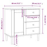 Buffet SENJA aspect rotin marron 80x40x80 cm bois massif de pin