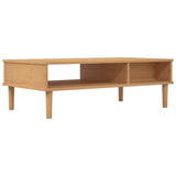 Table basse SENJA aspect rotin marron 100x55x33 cm bois massif