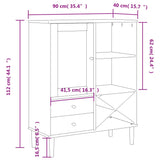 Buffet SENJA aspect rotin blanc 90x40x112cm bois massif de pin