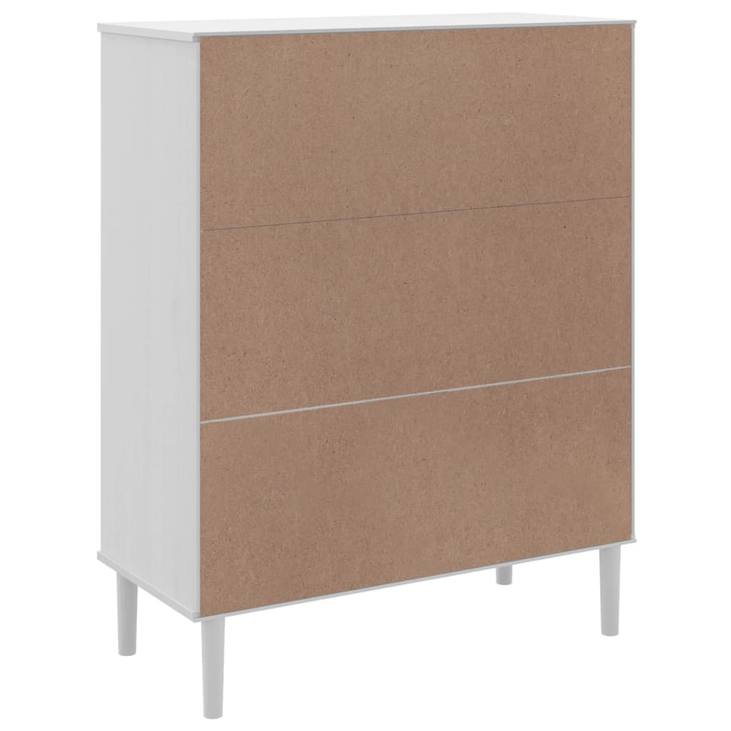 SENJA sideboard in white rattan look 90x40x112cm solid pine wood