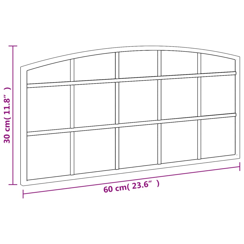 Miroir mural noir 60x30 cm arche fer