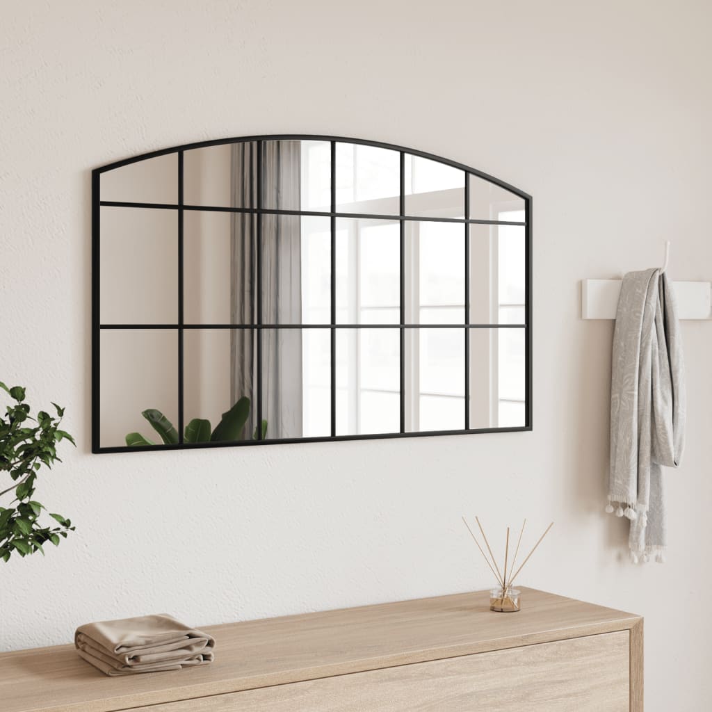 Miroir mural noir 100x60 cm arche fer