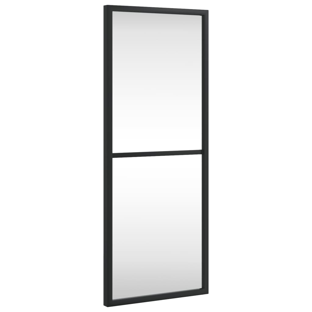 Black wall mirror 20x50 cm rectangular iron