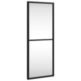 Black wall mirror 20x50 cm rectangular iron