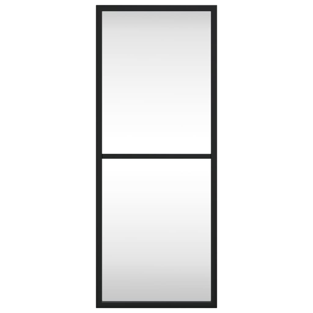 Black wall mirror 20x50 cm rectangular iron