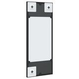 Black wall mirror 20x50 cm rectangular iron