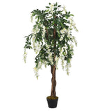 Glycine artificielle 1260 feuilles 180 cm vert et blanc