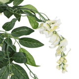 Glycine artificielle 1260 feuilles 180 cm vert et blanc