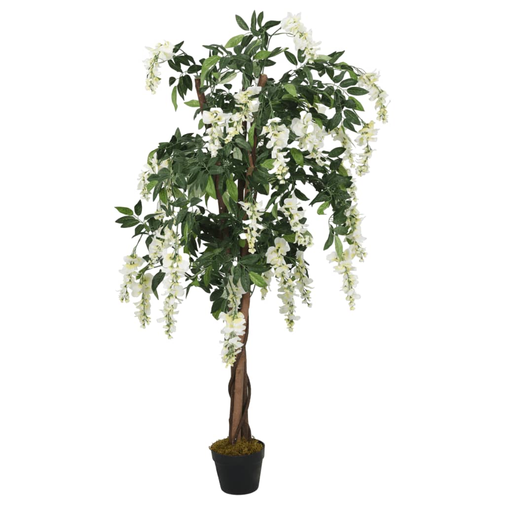 Glycine artificielle 1470 feuilles 200 cm vert et blanc