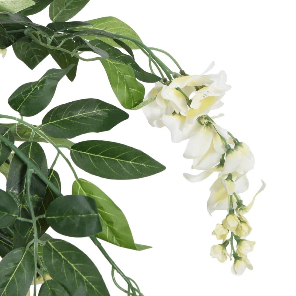 Glycine artificielle 1470 feuilles 200 cm vert et blanc