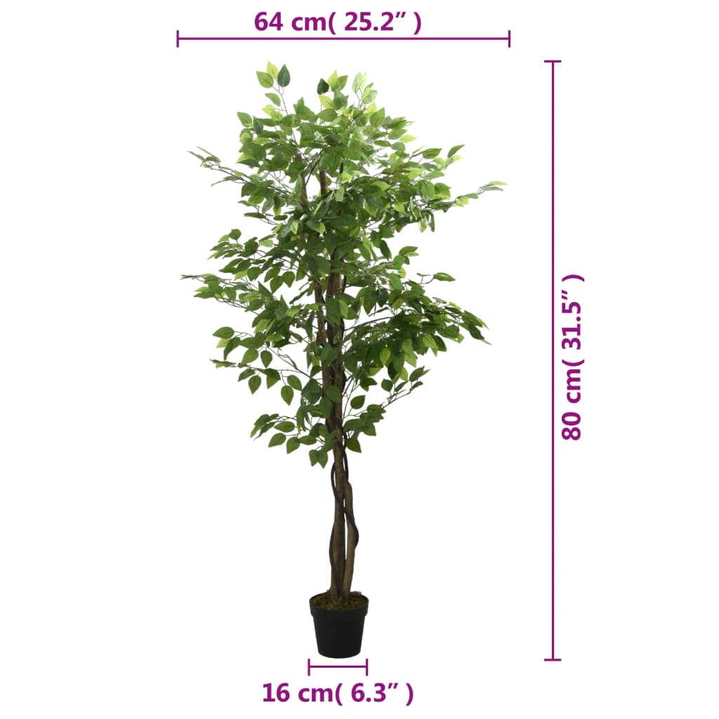 Ficus artificiel 378 feuilles 80 cm vert