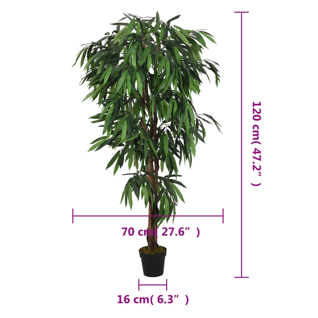 Manguier artificiel 450 feuilles 120 cm vert