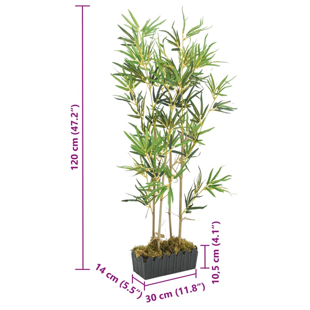 Künstlicher Bambus 552 Blätter 120 cm grün