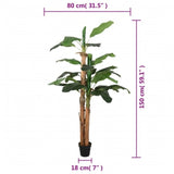 Artificial banana tree 18 leaves 150 cm green