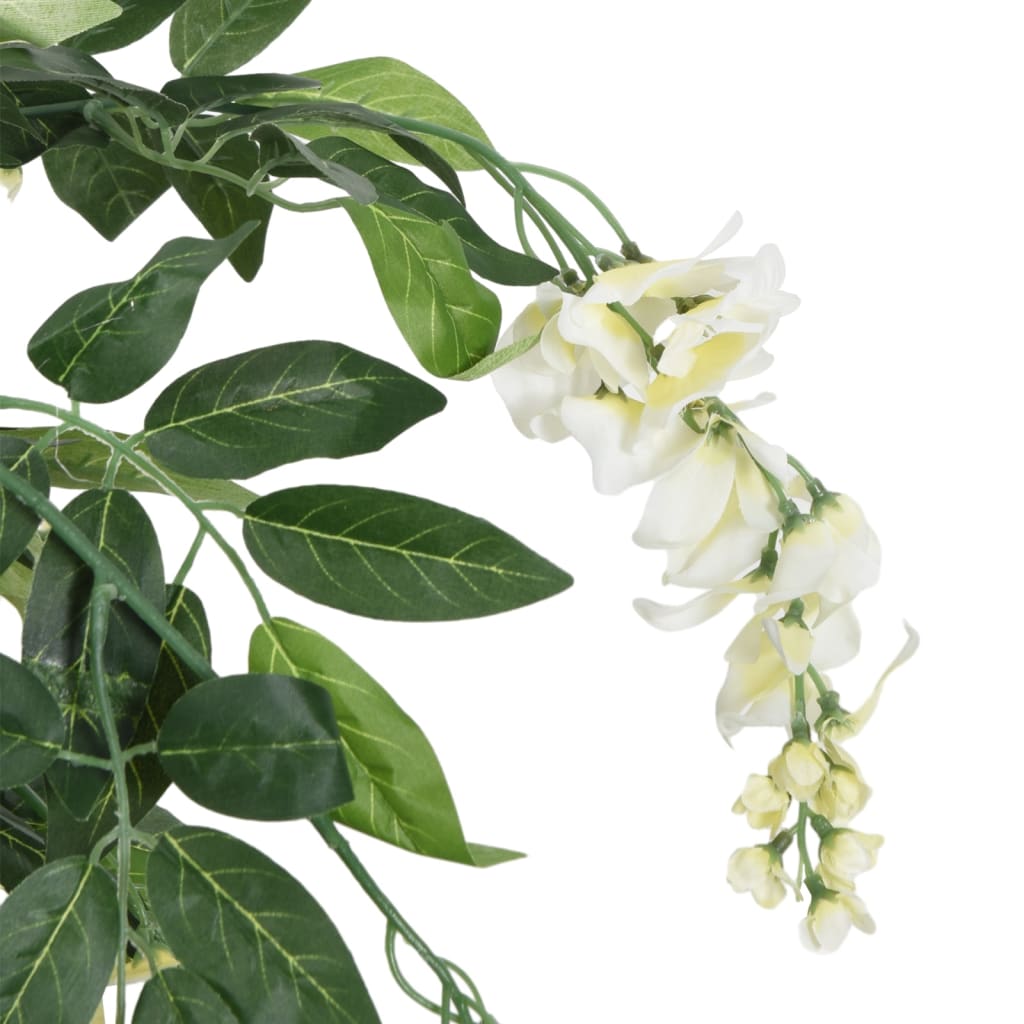 Glycine artificielle 560 feuilles 80 cm vert et blanc