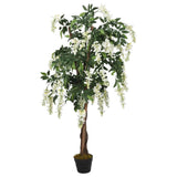 Glycine artificielle 840 feuilles 120 cm vert et blanc