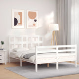 Cadre de lit sans matelas blanc 140x200 cm bois massif