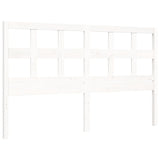 Cadre de lit sans matelas blanc bois de pin massif