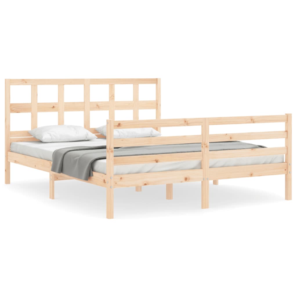 Bed frame without mattress 160x200 cm solid wood